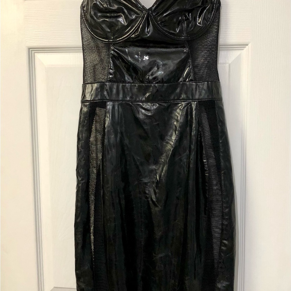 House of CB Firalla Black Vegan Leather Dress XS NWT - Picture 13 of 15
